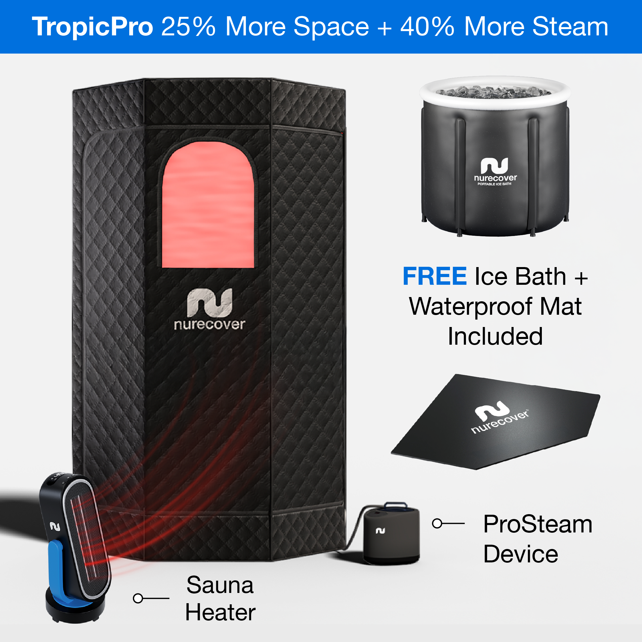 nurecover Tropic® Home Sauna + Ice Bath